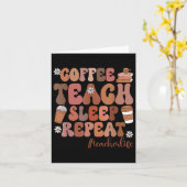 Carte Apprentissage du café Dormir Répéter Enseignant Vi (Fleur jaune)