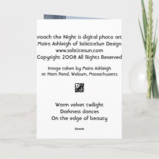 Carte Approach the Night (Dos)