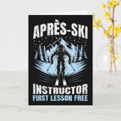 Carte Après Après-ski Instructeur Première Leçon Ski Gra (Fleur jaune)
