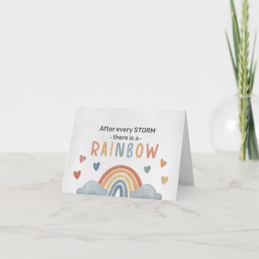 Carte Après chaque tempête Il y a un Rainbow IVF Baby (Devant)