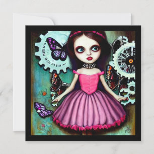 Carte Après la pluie Robe Rose Robe Pop Surréalisme fill