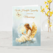 Carte Après une fausse couche Sympathie Ange Bougie Papi (Fleur jaune)