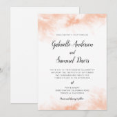 Carte Apricot Aquarelle Calligraphie manuscrite Mariage (Devant / Derrière)