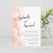 Carte Apricot Aquarelle Moderne Calligraphie Mariage (Debout devant)