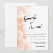 Carte Apricot Aquarelle Moderne Calligraphie Mariage (Devant / Derrière)