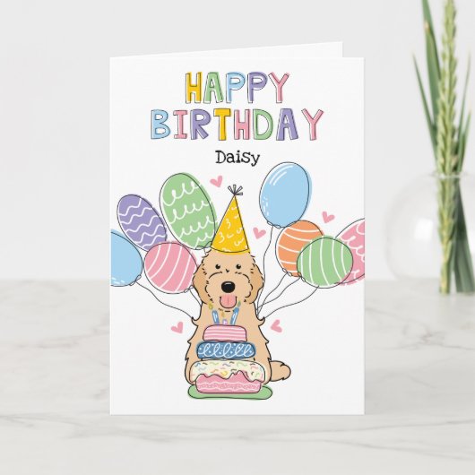 Carte Apricot Cockapoo Chien Cavapoo Joyeux anniversaire (Devant)