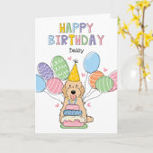 Carte Apricot Cockapoo Chien Cavapoo Joyeux anniversaire (Fleur jaune)
