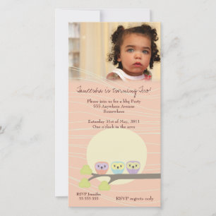 Carte Apricot Owls Girls Birthday Party Premium Invitati