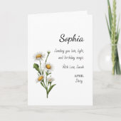 Carte April Daisy Personalized Birthday (Devant)