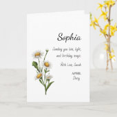 Carte April Daisy Personalized Birthday (Fleur jaune)