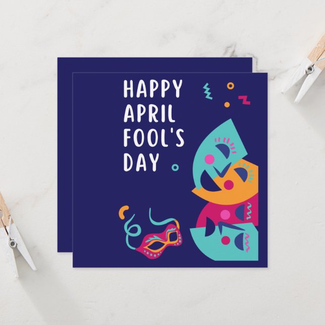 Carte April Fool's day Paper Plate (Devant/Arrière en situation)