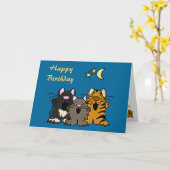 Carte AQ- Cats Singing Birthday Card (Fleur jaune)