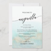 Carte Aqua Beach Anguilla Bienvenue Lettre & Itinéraire (Devant)