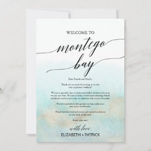 Carte Aqua Beach Montego Bay Bienvenue Lettre & Itinérai