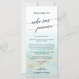 Carte Aqua Beach Ocho Rios Bienvenue Lettre & Itinéraire