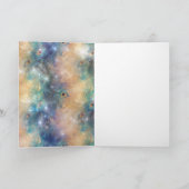 Carte Aqua Blue Gold Peacock pour le poème (Intérieur)