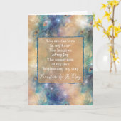 Carte Aqua Blue Gold Peacock pour le poème (Fleur jaune)