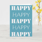 Carte Aqua Blue Joyeux anniversaire (Fleur jaune)