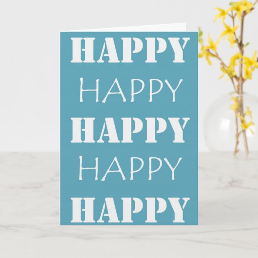 Carte Aqua Blue Joyeux anniversaire (Fleur jaune)