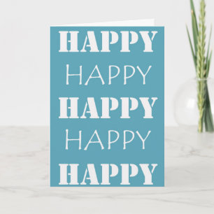 Carte Aqua Blue Joyeux anniversaire