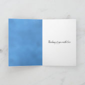 Carte Aqua Blue Peacock Feaths Penser à vous (Intérieur)