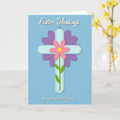 Carte Aqua Cross Easter Wishes Card (Fleur jaune)