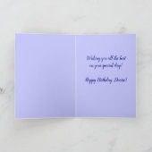 Carte Aqua Dots et Rayures Modifiables Avec Papillon (Intérieur)