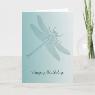 Carte aqua dragonfly chic blanc élégant