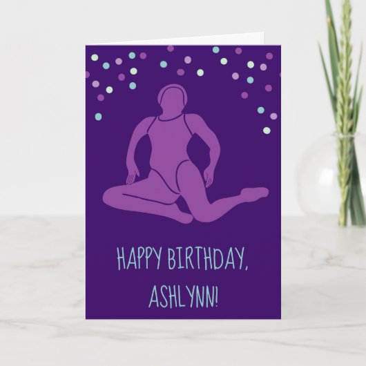 Carte Aqua et Purple nage synchronisée Personnalisée (Devant)