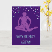 Carte Aqua et Purple nage synchronisée Personnalisée (Fleur jaune)