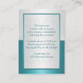 Carte Aqua-Marine et Argent Floral Enclume (Dos)