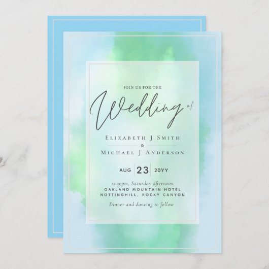 Carte Aqua Mint Dreams Mariage Budget Moderne