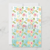 Carte Aqua Ombre rose jaune floral (Devant)