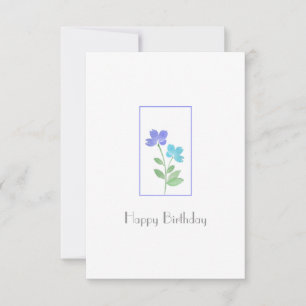 Carte Aqua Periwinkle Aquarelle tiges