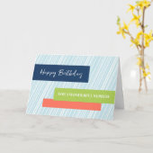 Carte Aqua Stripes Nephew Birthday (Fleur jaune)