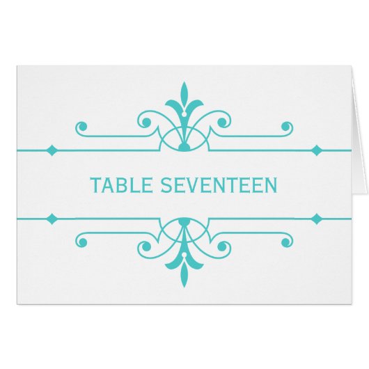 Carte Aqua v2 Fancy Ornamial Table Number (Devant horizontal)