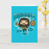 Carte Aquaman | Chibi Aquaman Graphisme sous-marin (Fleur jaune)