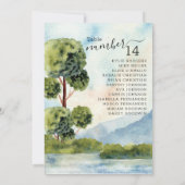 Carte Aquarelle À feuillage persistant du lac par table (Dos)