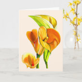 Carte Aquarelle à fleurs de calla (Fleur jaune)