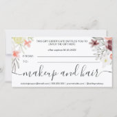 Carte Aquarelle à fleurs rouges logo rustique certificat (Dos)