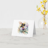 Carte Aquarelle Abee avec Fleurs violettes et blanches B (Fleur jaune)