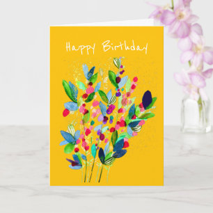 Carte Aquarelle Abstraite colorée fleurie