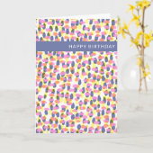 Carte Aquarelle Abstraite Points et points Anniversaire (Fleur jaune)