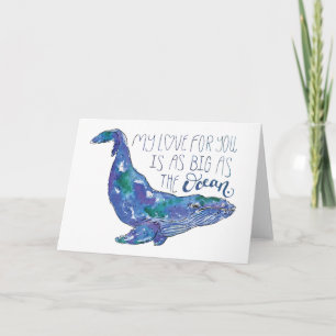Carte Aquarelle - Amour aussi grand que l'océan