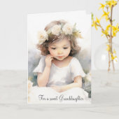 Carte Aquarelle Anniversaire Fille Ange Pour Petite-Fill (Fleur jaune)