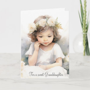 Carte Aquarelle Anniversaire Fille Ange Pour Petite-Fill