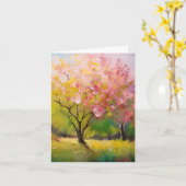 Carte Aquarelle arborescences personnalisables (Fleur jaune)