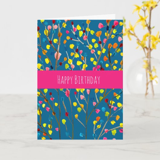 Carte Aquarelle arc-en-ciel (Fleur jaune)