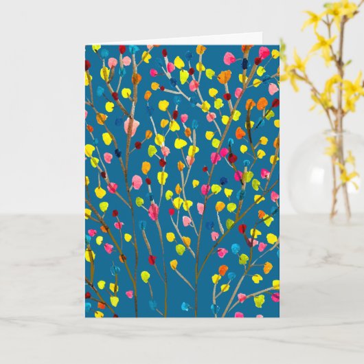 Carte Aquarelle arc-en-ciel (Fleur jaune)