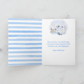 Carte Aquarelle Arctic Animaux Floraux Anniversaire (Intérieur)